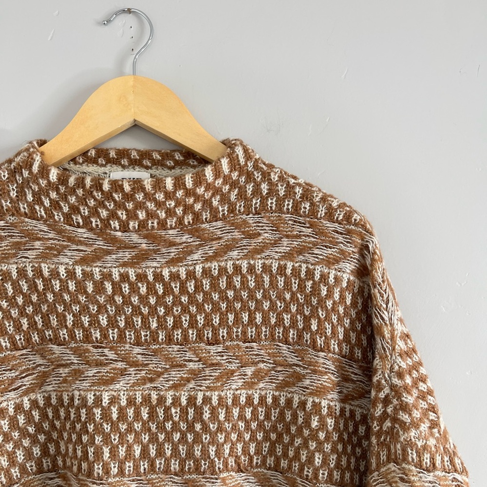 BKE | Brown & Cream Long Sleeve Sweater